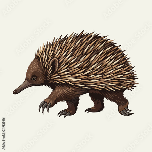 Flat illustration of an echidna