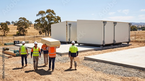 Regional crew prepares modular homes on a growing housing site