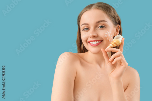 Beautiful naked young woman...