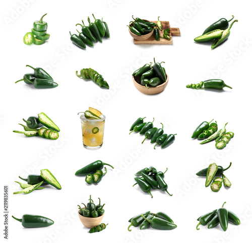 Fresh green jalapeño pepper...