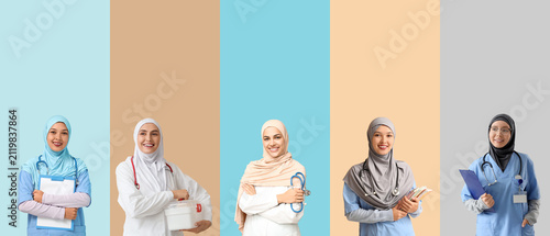 Group of diverse muslim fem...