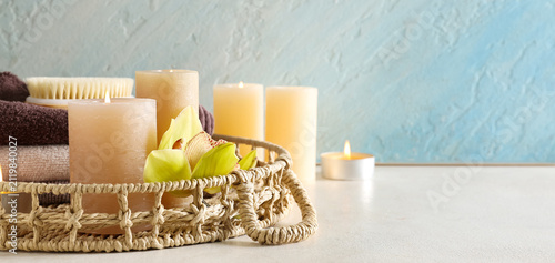 Spa treatment with lit cand...
