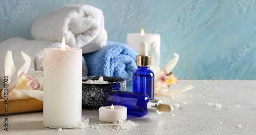 Spa treatment setup with es...