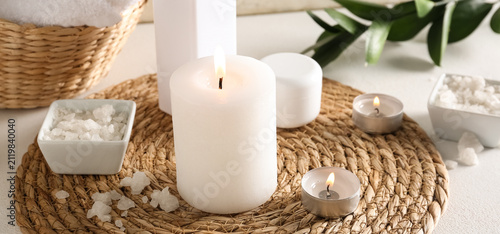 Spa wellness setting with l...