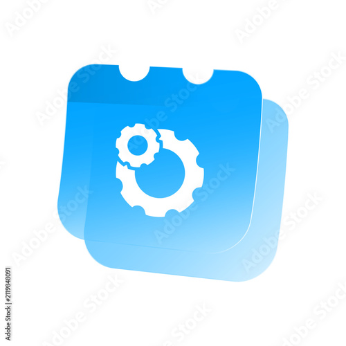 illustration of calendar page, gear. processing time, estimated completion days, service turnaround, workflow duration, order handling, task scheduling, business operations, automated processing. ui