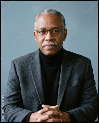Generative AI, Distinguished senior Black man studio portrait