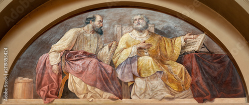 Canvas Print MONZA, ITALY - MARCH 19, 2026: The fresco of St