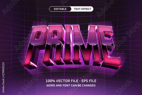 Prime Retro Chrome Editable Text Effect