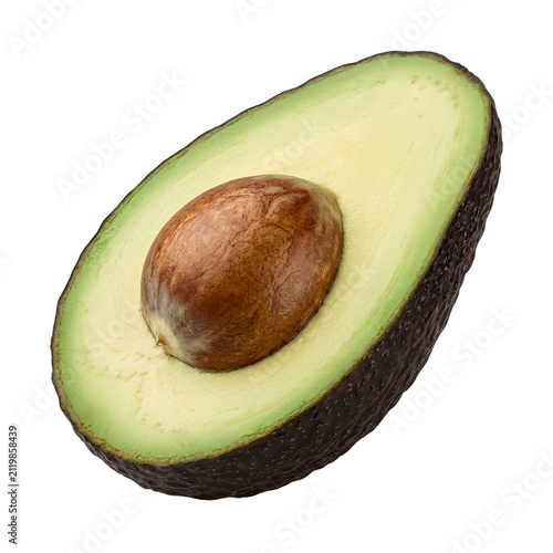 Photography Fresh Half Avocado with Seed and Dark Skin.