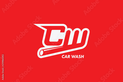 Fotografie Letter CW with exhaust pipe logo design