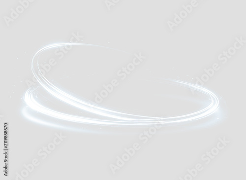 Fotografía Futuristic Blue Neon Ring with Bright Glow and Magical Spark Light Effect for Di