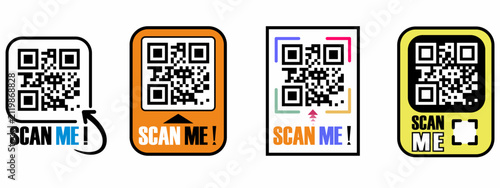 Set of modern QR code 