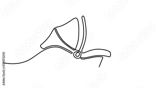 Animated self drawing of Continuous one line drawing of a baby car seat carrier. Full length one line animation. 4K video