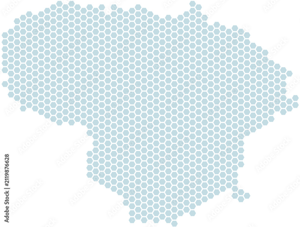 Fototapeta premium Lithuania Administrative Map Vector with Regional Boundaries
