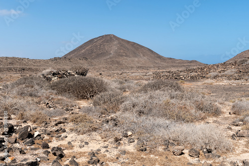Caldera Mountain on Lobos Island. Fuerteventura, Canary Islands