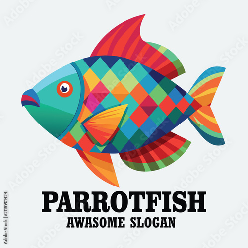 design logo vector icon parrot fish