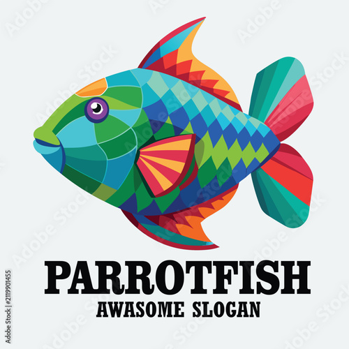 design logo vector icon parrot fish