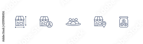 Cuadro en lienzo SME icon set with limited assets, private ownership, limited employee, local mar
