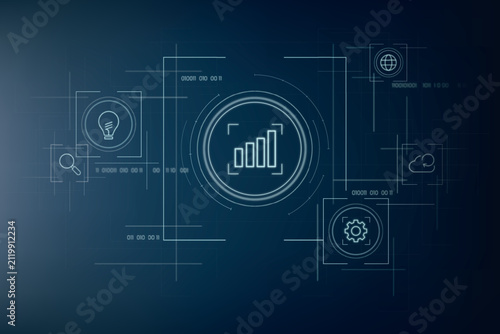 Futuristic digital technology interface vector graphic on photo
