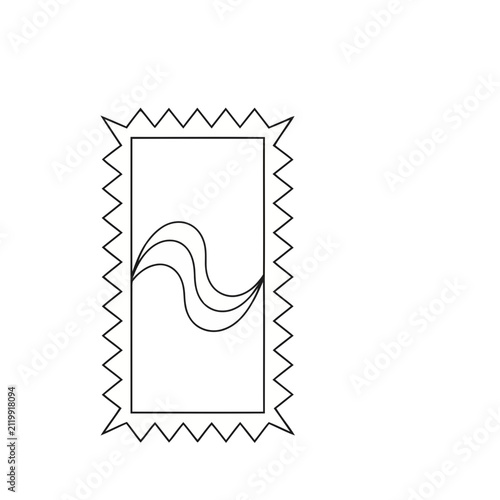 Stamp with wavy lines