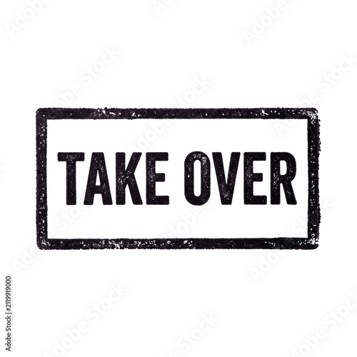 Take Over Text Stamp Graphic Design.
