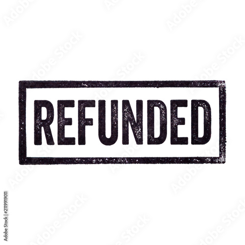 Refunded Stamp Graphic Isolated on White Background.