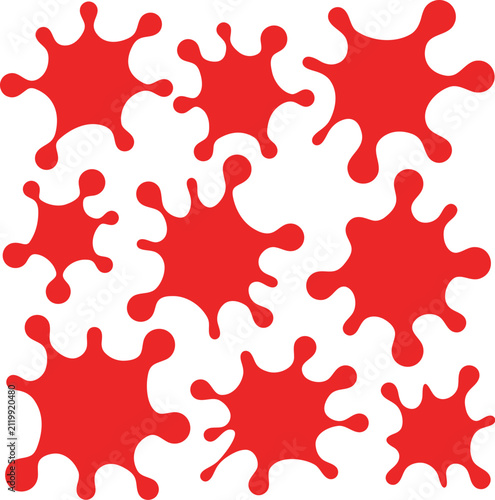 Ink Splash Silhouette Set with Paint Splatter Shapes Vector Illustration 02