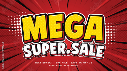 Mega super sale editable text effect
