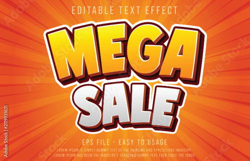 Mega sale editable text effect	