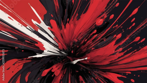 Adobe Illustrator Artwork abstract explosive red black and white paint splash burst texture background
