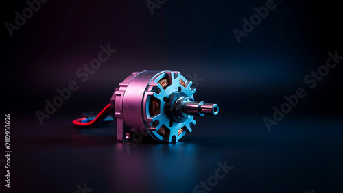 Highperformance brushless motor with copper windings and attached wiring on reflective surface