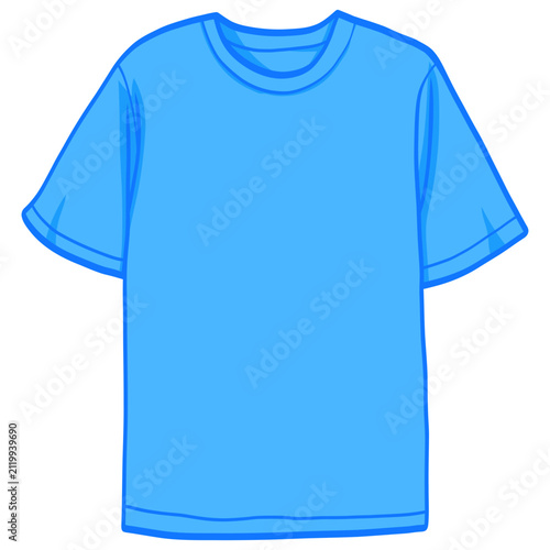 Blue Tshirt Drawing Cartoon Illustration Vector