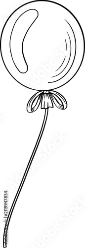 Hand drawn minimalist birthday party icon set, cake present and balloon in ink doodle sketch style, isolated on white background. Engraving illustration invitations, menus, package and parties.