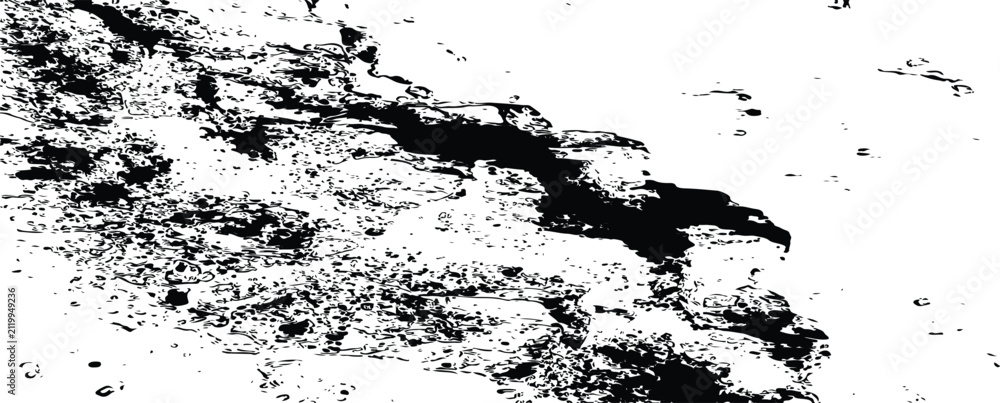 Obraz premium Abstract Black and White Grunge Distressed Texture Background with Organic Ink Splatter Pattern banner grunge design.