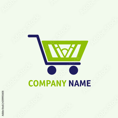 Shopping cart logo with stylized letter W inside.