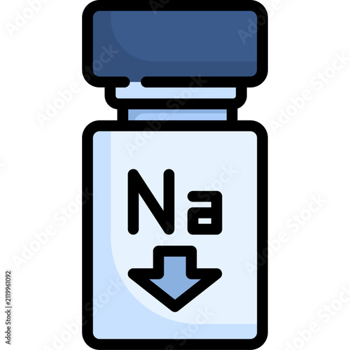 Low sodium foods filled outline icon. For presentation, graphic design, mobile application, web design, infographics or UI.