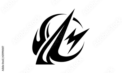 Abstract lightning bolt energy logo design.