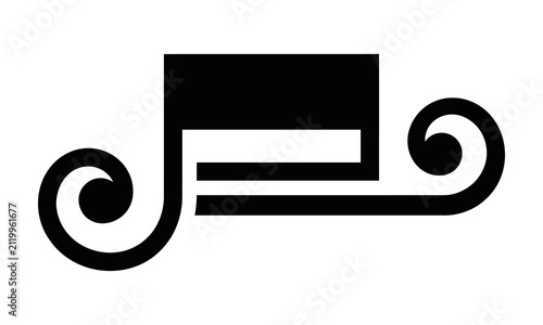 Abstract musical note swirl icon.