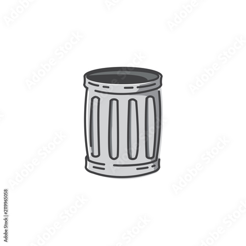 Vector illustration design of a trash can doodle