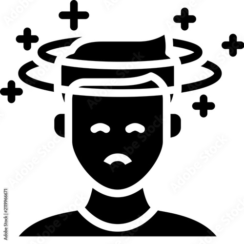 Obraz na plátně Dizziness solid icon