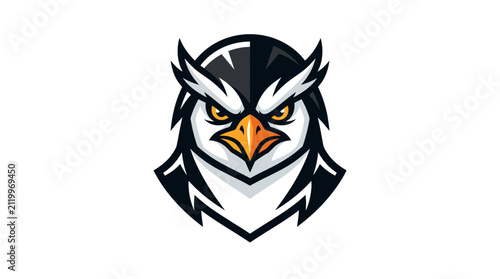 Stylized owl mascot head logo design
