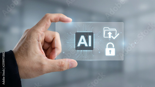 Artificial Intelligence Data Security and Secure File Management Technology Concept