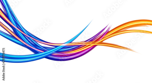 Colorful abstract swirling lines and shapes in vibrant gradient background isolated on transparent background