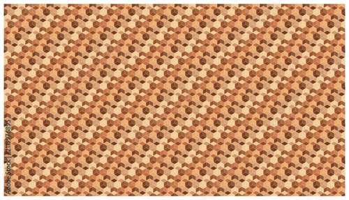 Canvastavla Brown geometric cube pattern abstract background vector illustration