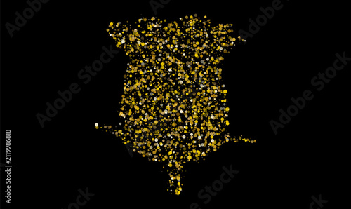 Bild auf Leinwand Golden glitter leather hide vector icon with sparkling skin texture symbol for l