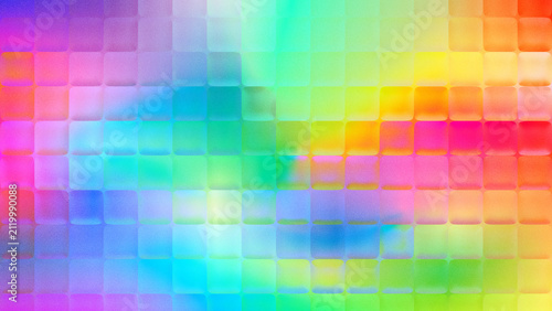 Фотография Mosaic tiles display a vibrant spectrum of shifting light and saturated colors