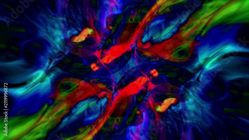 Colorful cosmic acid psychedelic abstract background ink splat swirl wave morphing Intro overlay vj template mist flow tv presentation advertisement