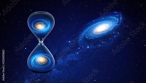 Time and Space Galaxy Hourglass Concept.