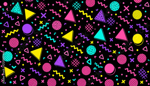 seamless pattern with colorful stars Abstract Geometric Seamless Pattern with Retro Shapes Colorful 80s Memphis Style Background Abstract Geometric Seamless Pattern with Retro Shapes Colorful Style 
