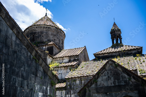 Принти на полотні Stone Roofs and Cupolas of Ancient Haghpat Monastery under Blue Sky in Armenia